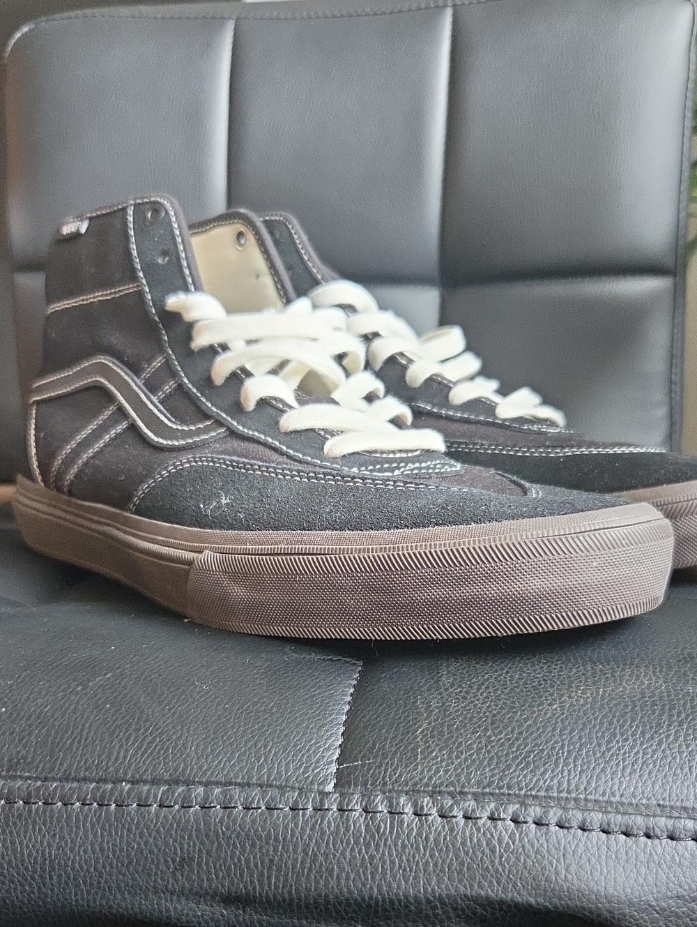 Vans High Top Sneakers - Black with White Laces